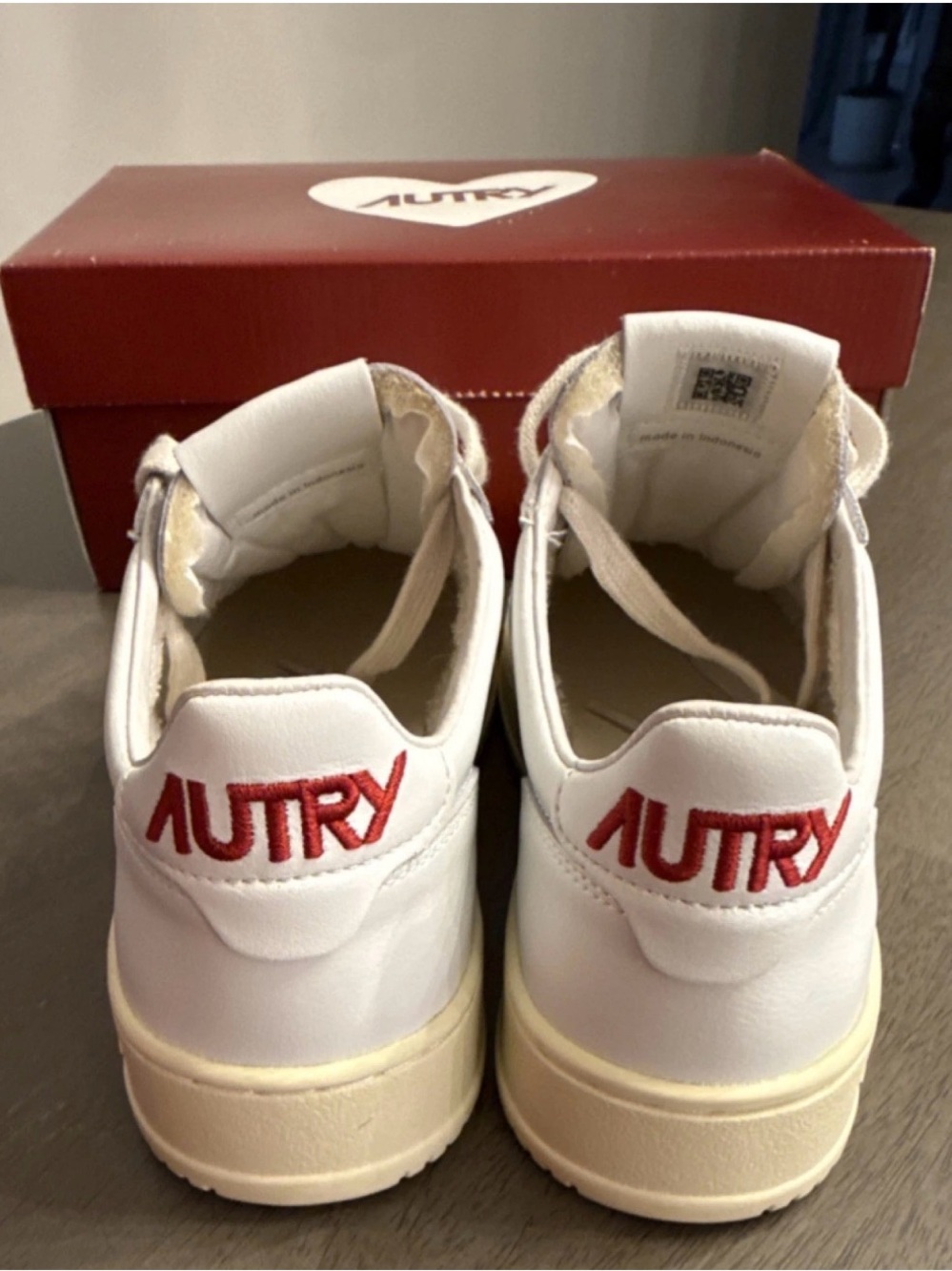 Autry Women's White Sneakers with Red Logo